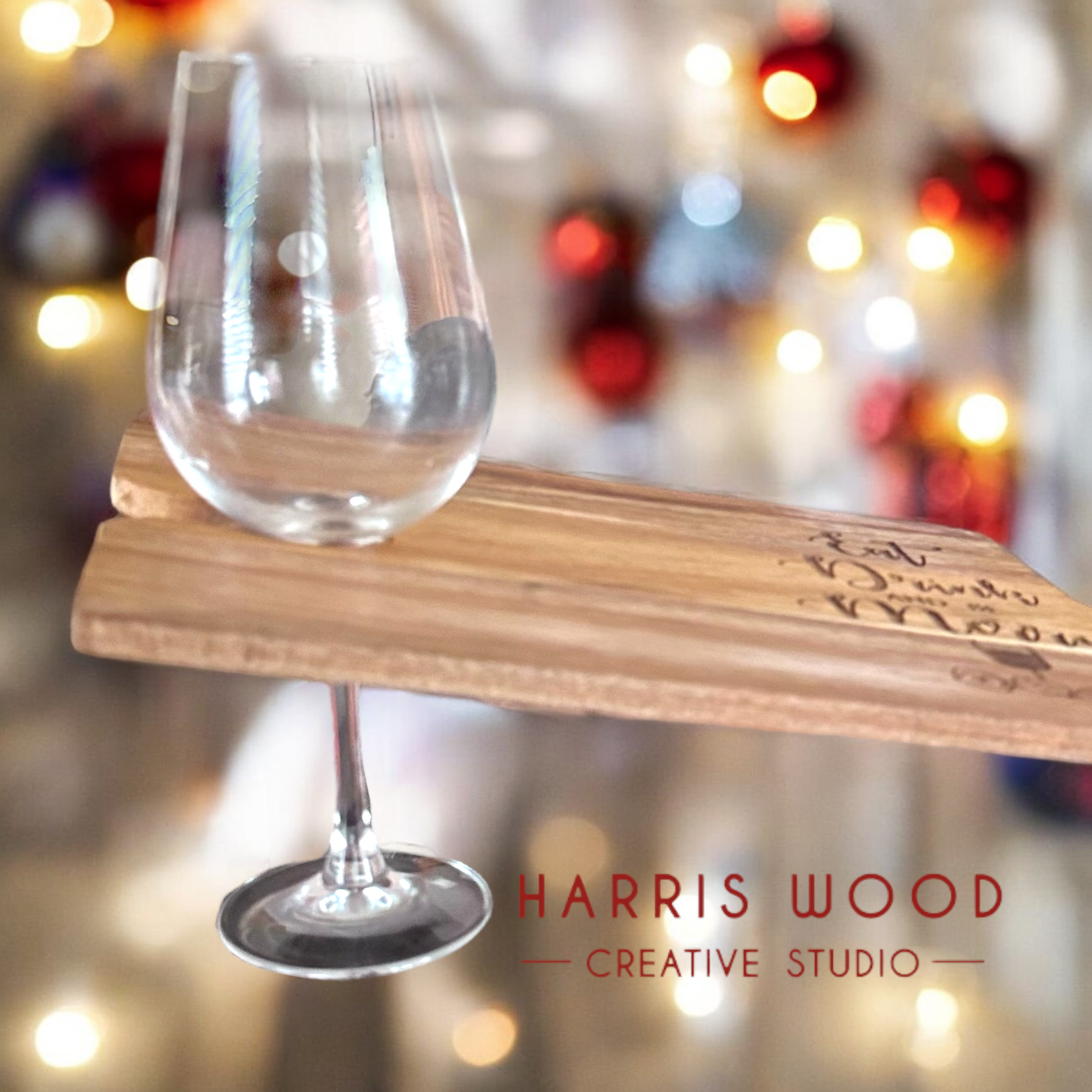 Eat Drink & Be Merry - Individual glass & snacks board