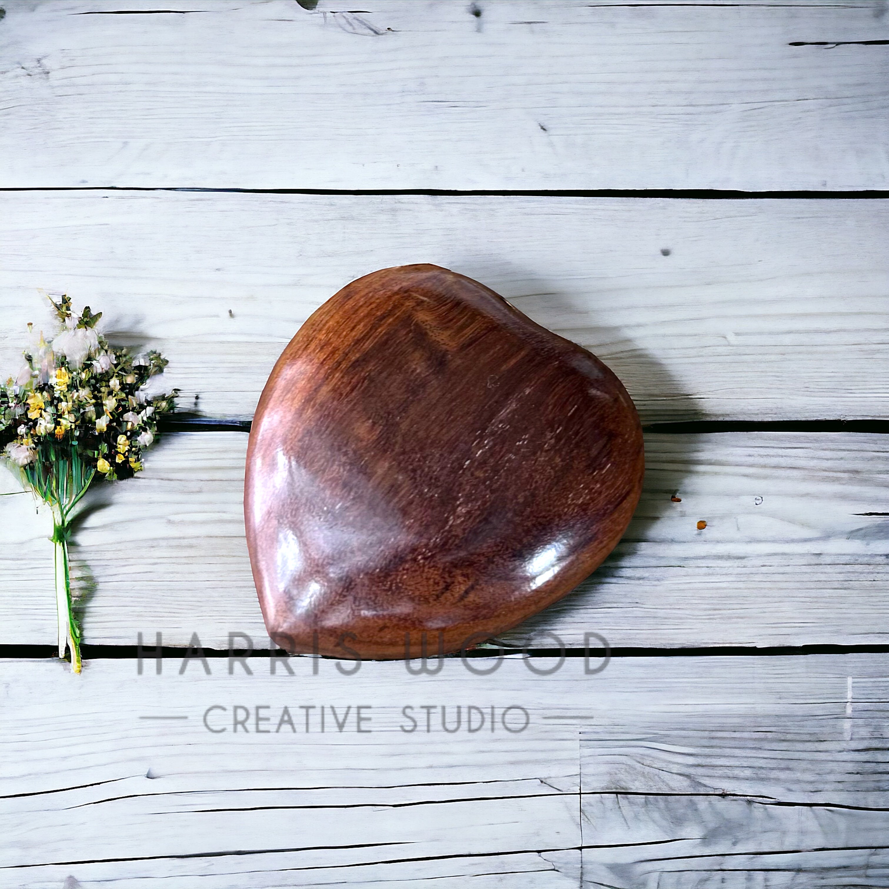 Rosewood Heart Urn (Stand Optional)