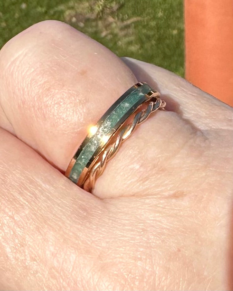 🤎 Tungsten - ROSE GOLD Plated Channel Rings - various widths