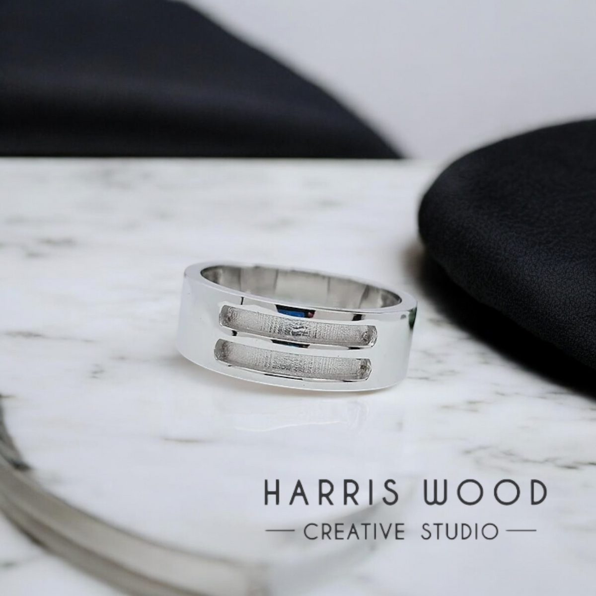π Tatum Dbl FF Channel Ring - SOLID SILVER