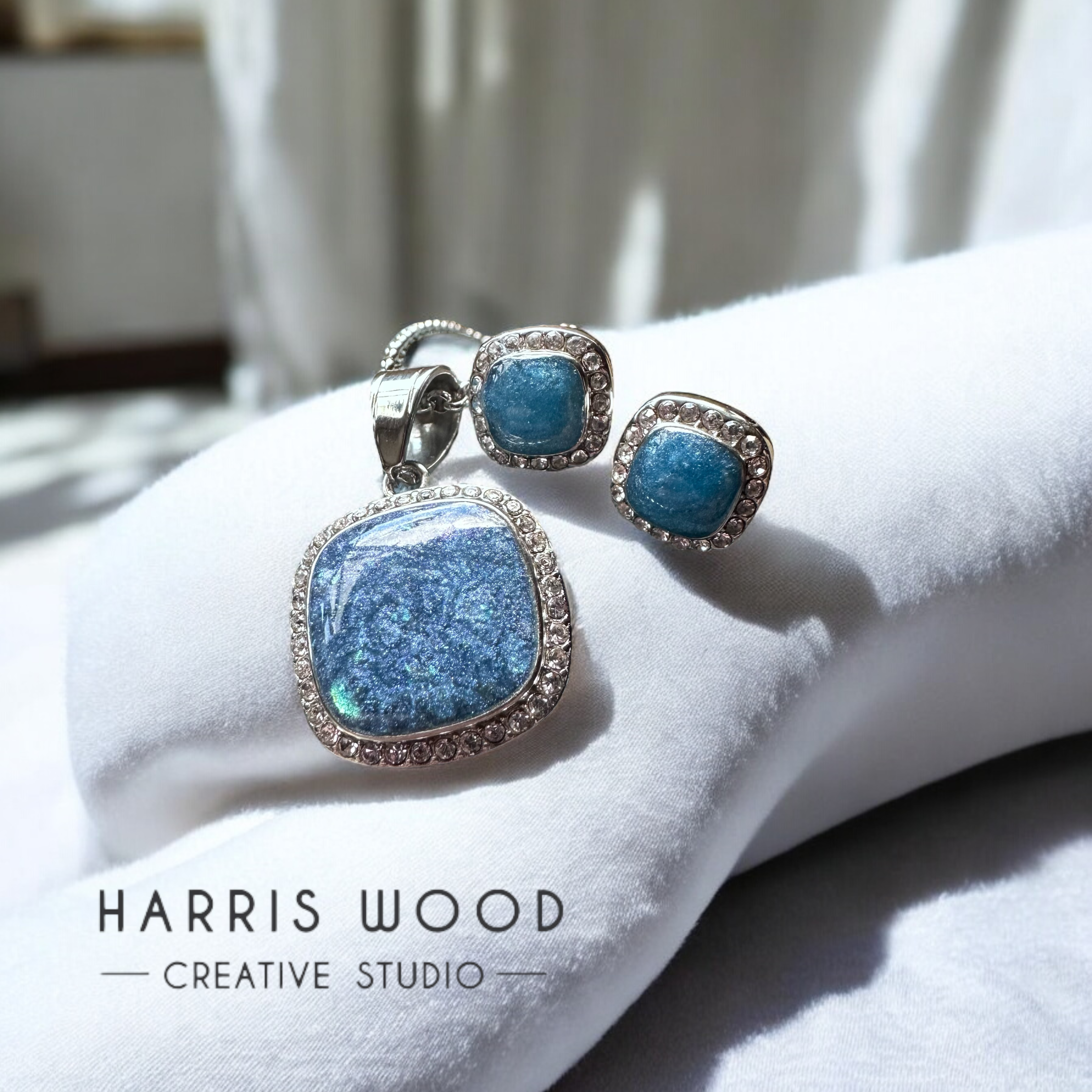 Stainless Steel 20mm Cushion CZ Pendant