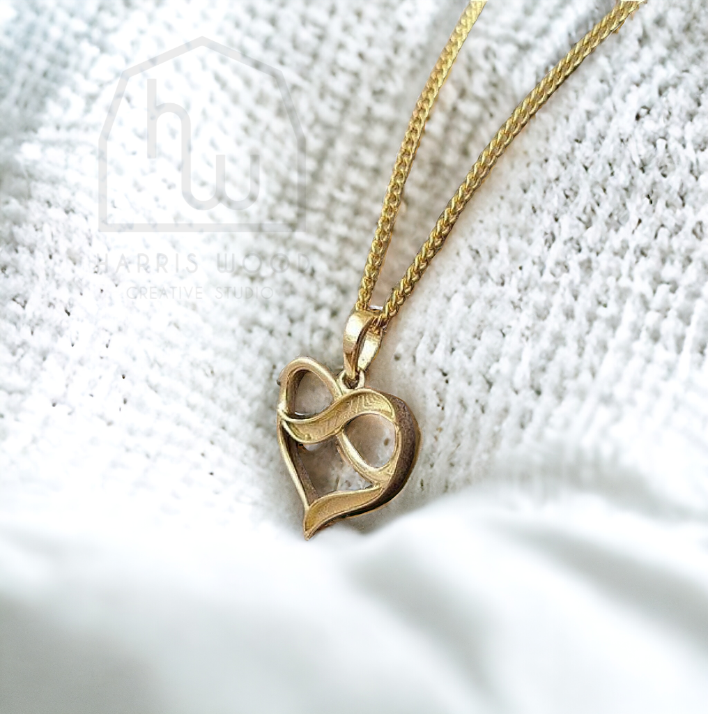 Infinity Heart pendant - 9K Solid Gold