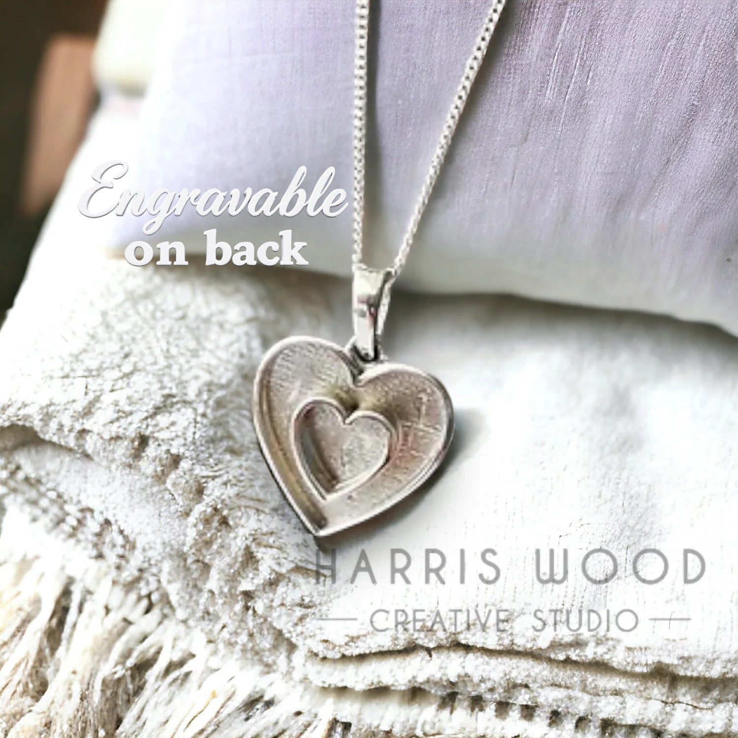 HEART WITHIN MY HEART PENDANT - SOLID 925 SILVER