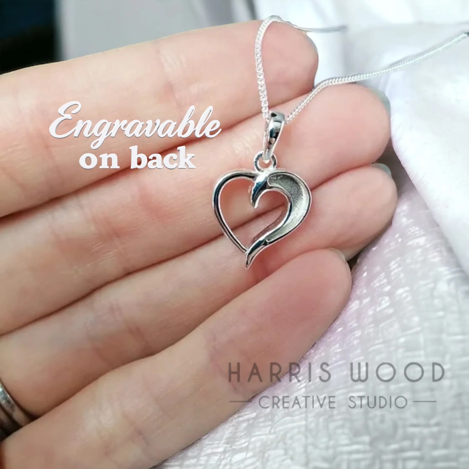 STYLISH HEART PENDANT - SOLID 925 SILVER