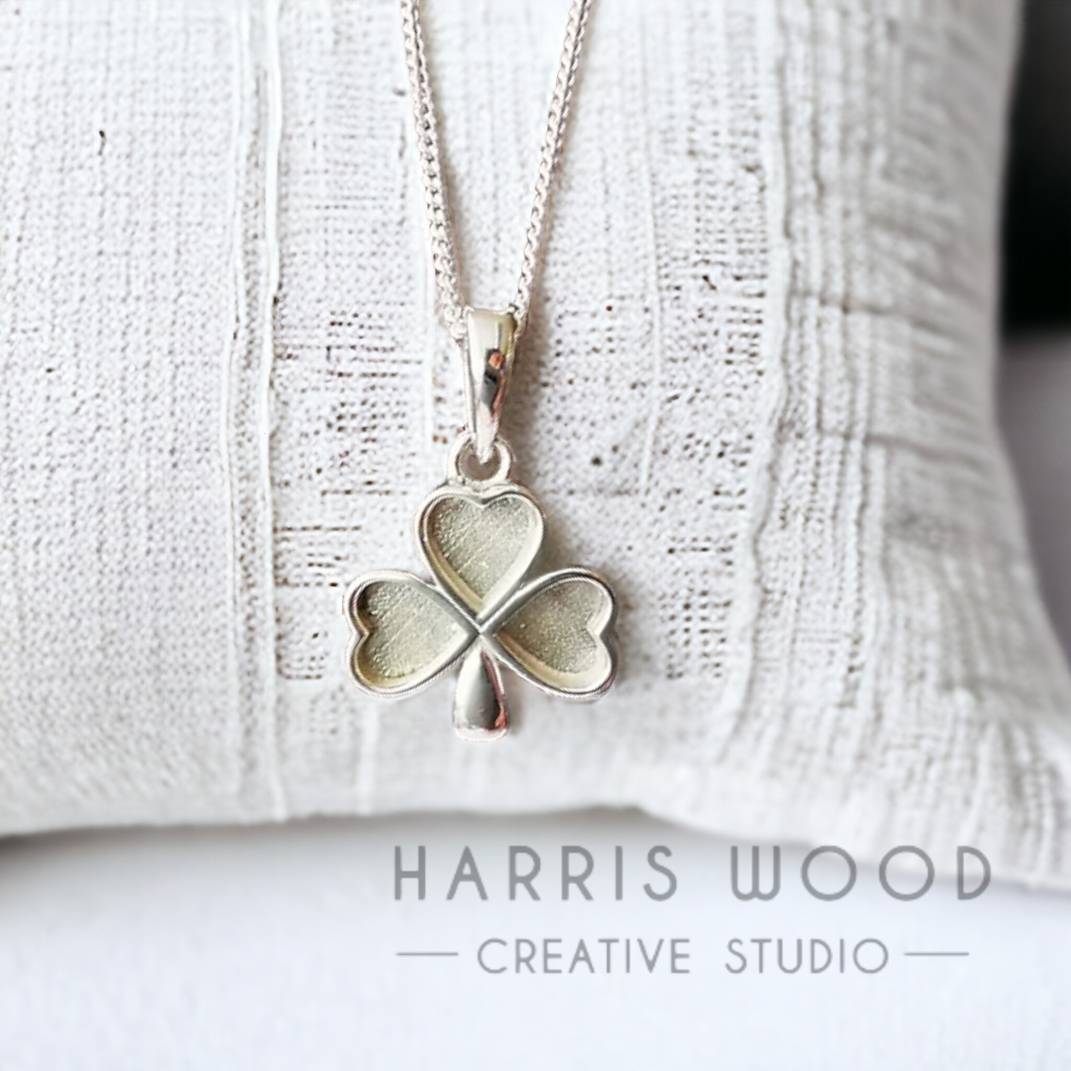 Shamrock Solid Silver Setting Pendant