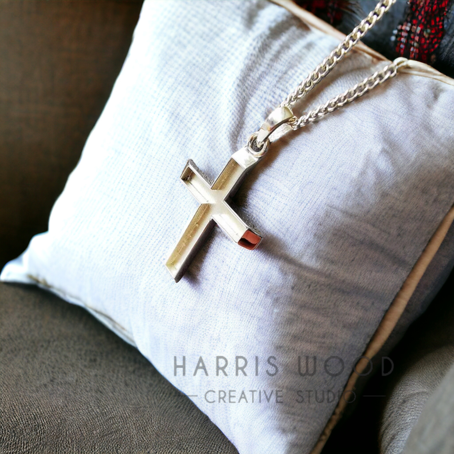 3D Cross Pendant Solid SILVER