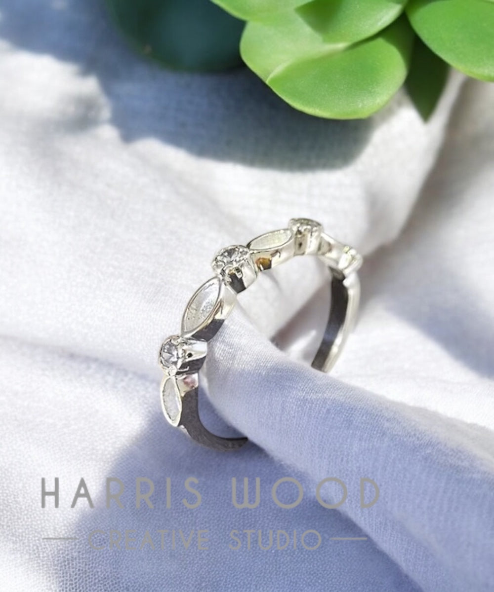 ❤️ Windswept CZ Ring - SOLID SILVER