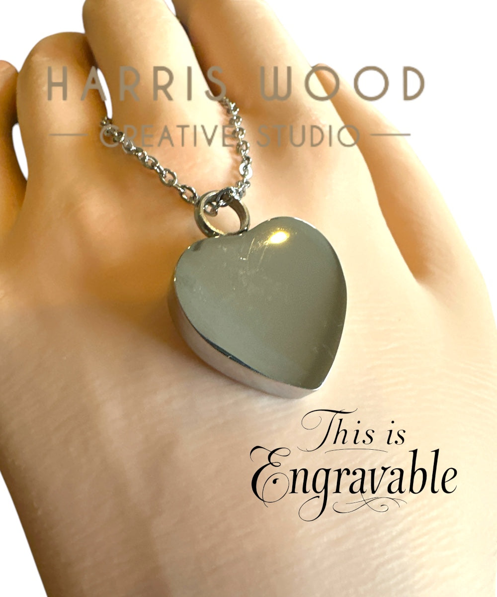 Heart Urn Pendant and Chain
