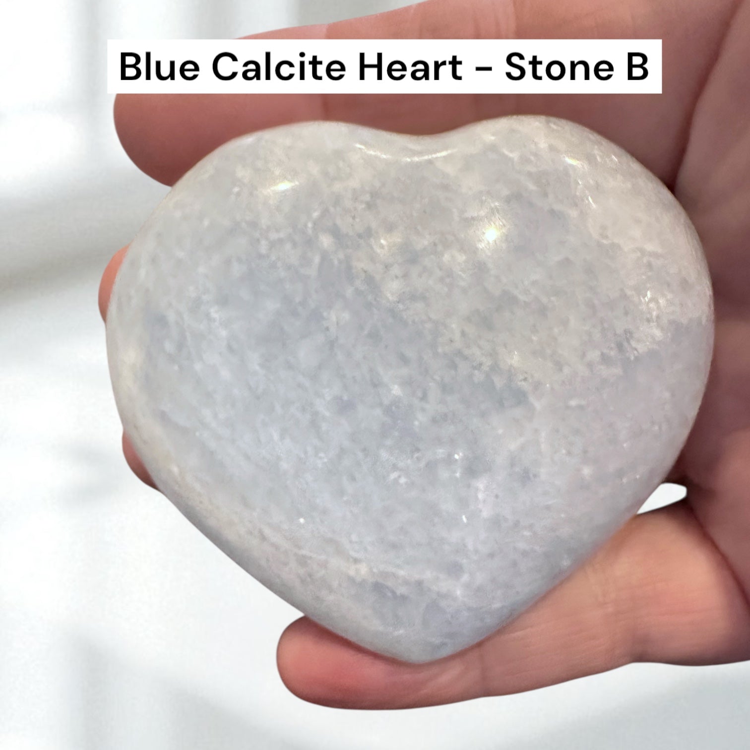 Blue Calcite Celestine Heart Crystal - Peace & Communication
