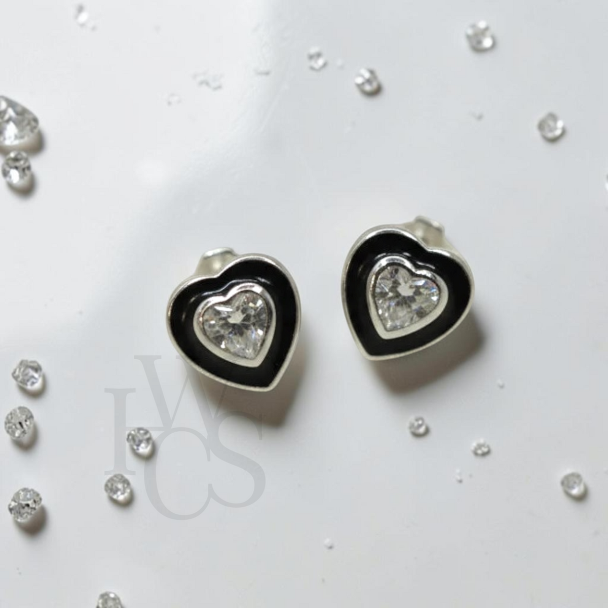 ❤️ Hearts with Inner CZ Earrings – Solid 925 Silver