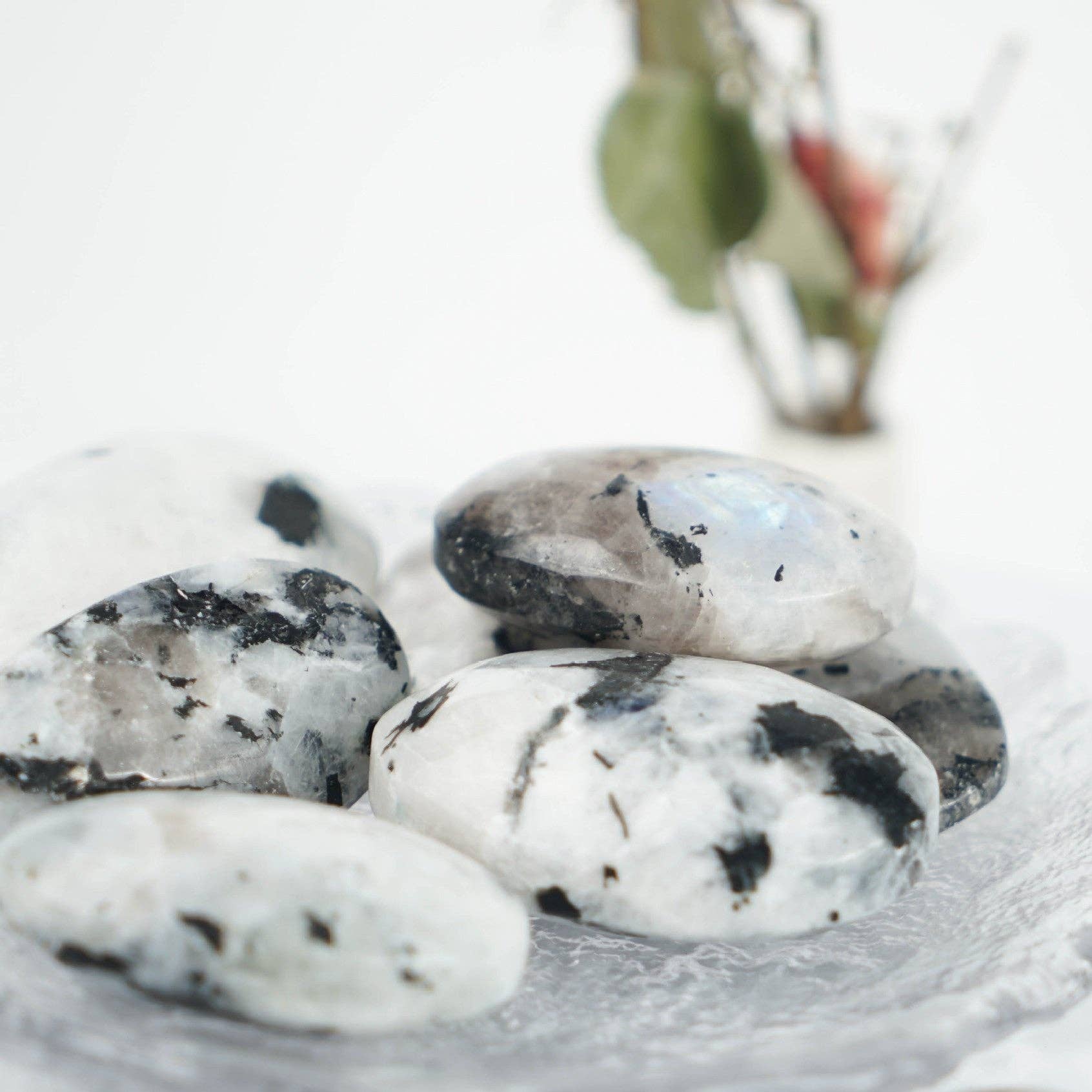 Rainbow Moonstone Palm Stone for Emotional Balance and Inner Peace