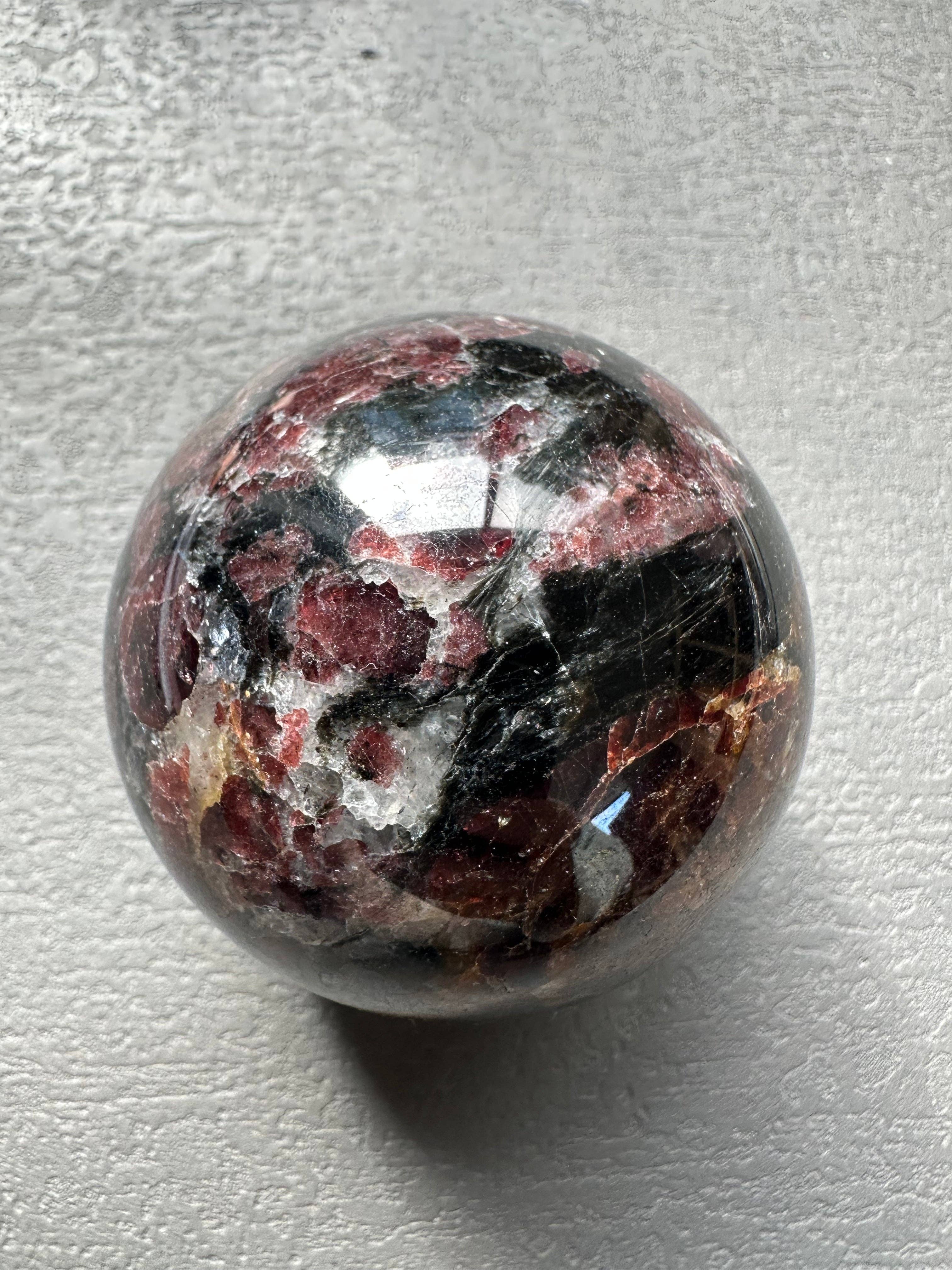 Garnet Sphere (5–5.5cm) – Passion, Strength & Root Chakra Healing – Deep Red Crystal for Energy & Protection, Christmas Crystal Gift