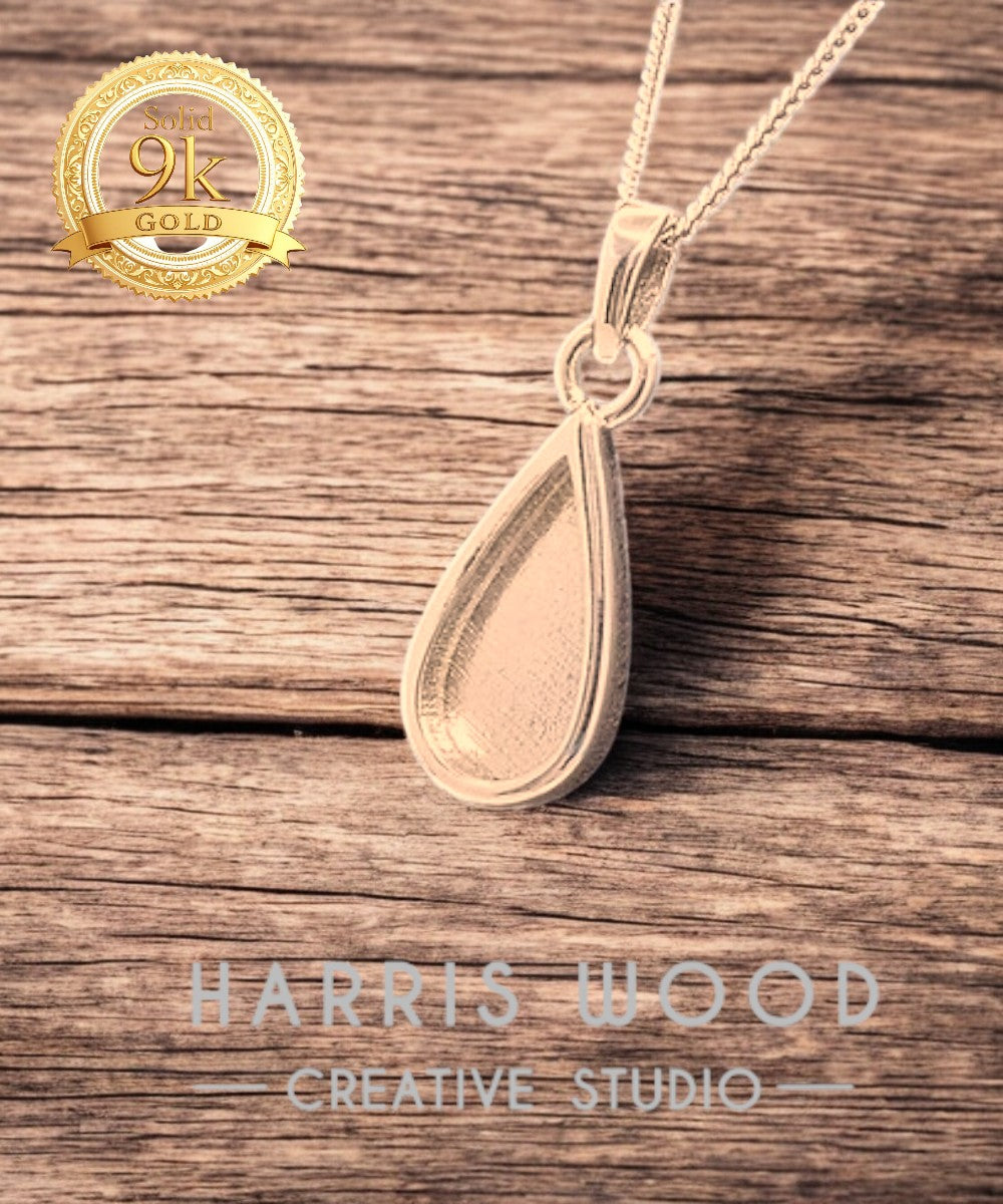 Teardrop Small Pendant - 9K Solid Gold