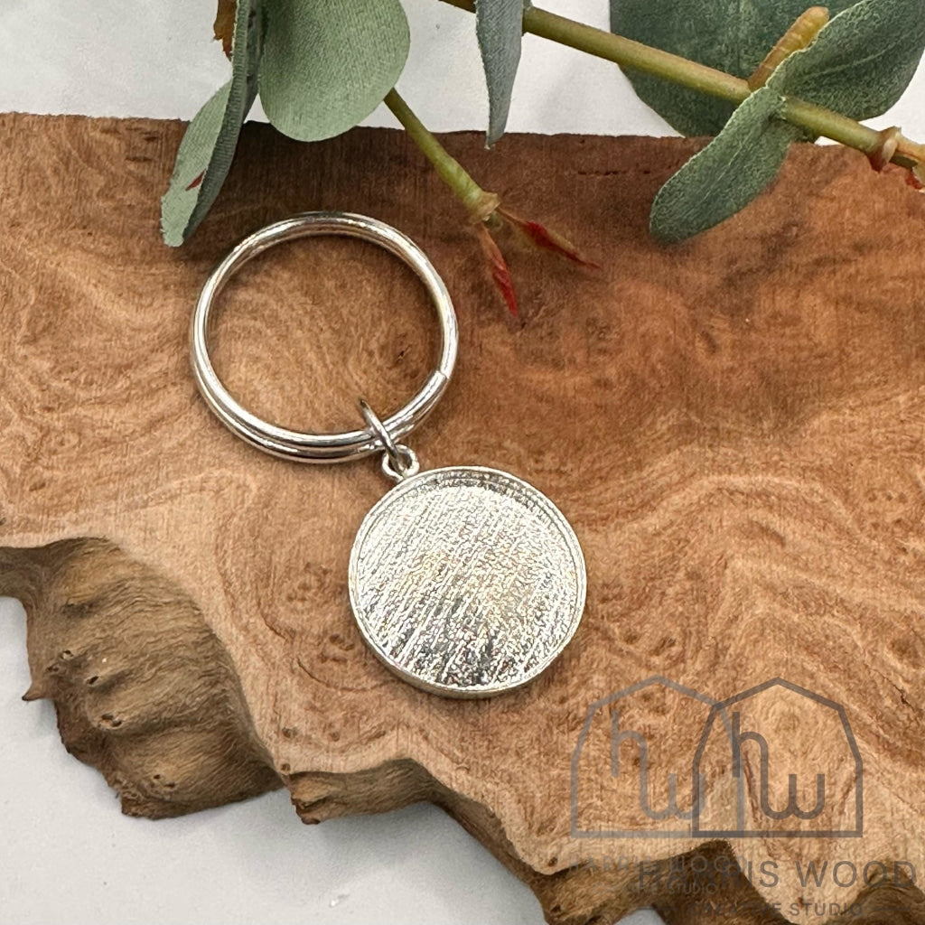Solid Silver Round Keytag