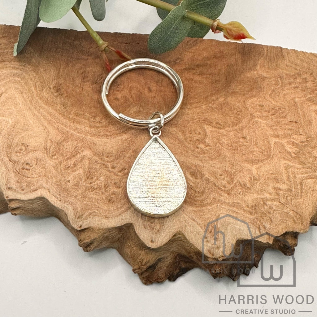 Solid Silver Teardrop Keytag