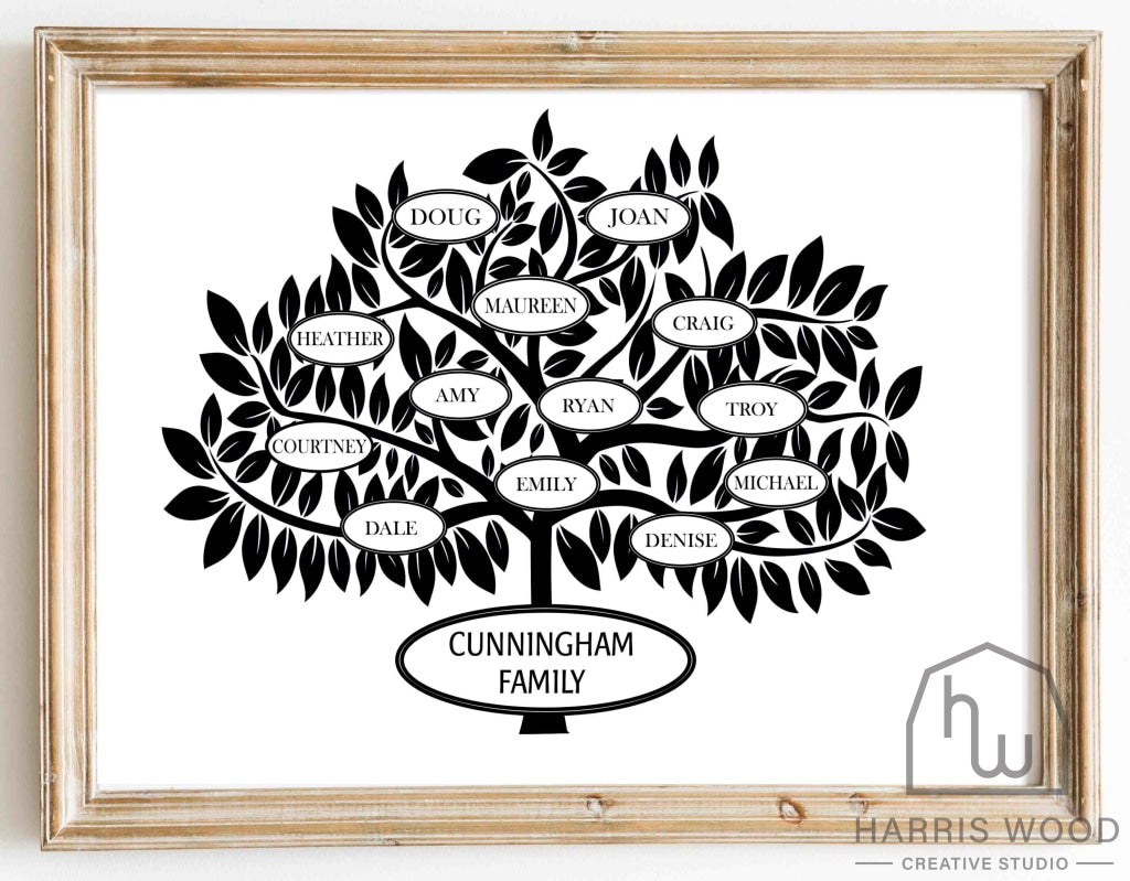 Family Tree 1 design - Harris Wood Creative Studio