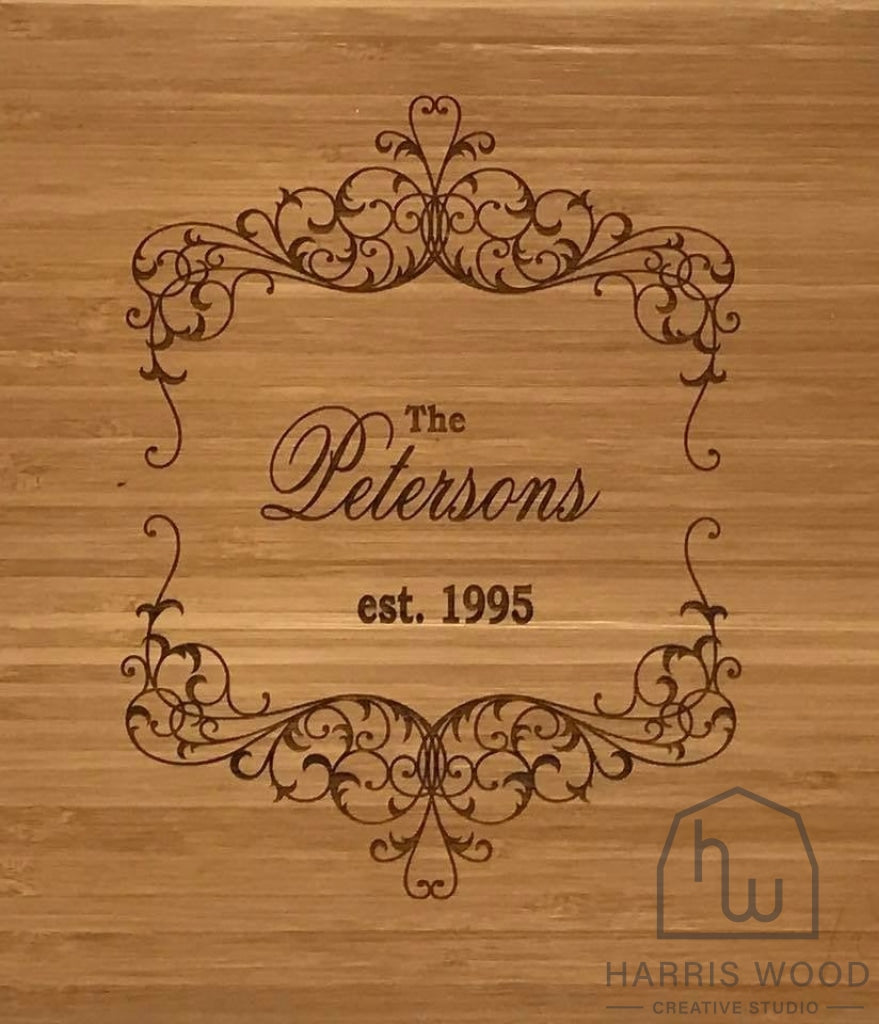 Ornate Surname Board - Design - Harris Wood Creative Studio