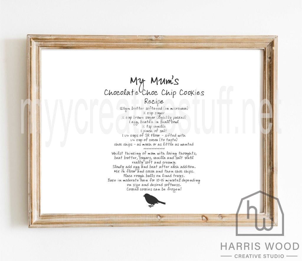 Recipe Board Design 6 - Harris Wood Creative Studio