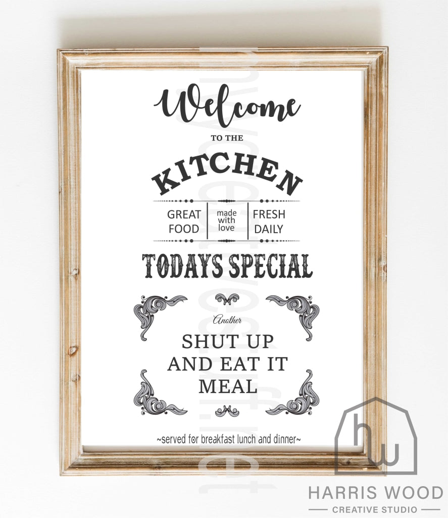 Welcome Menu Design - Harris Wood Creative Studio