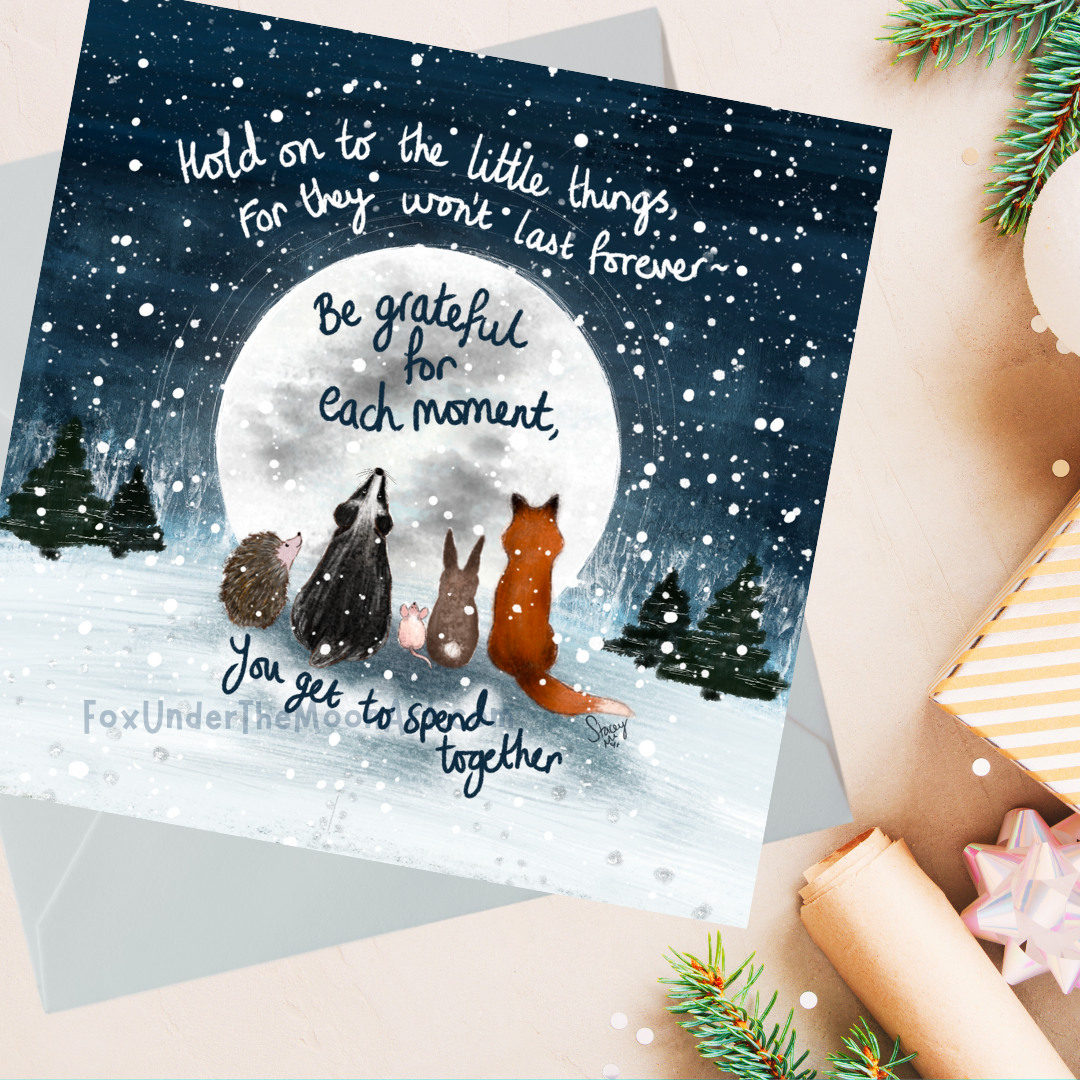 FOX UNDER THE MOON GREETING CARDS