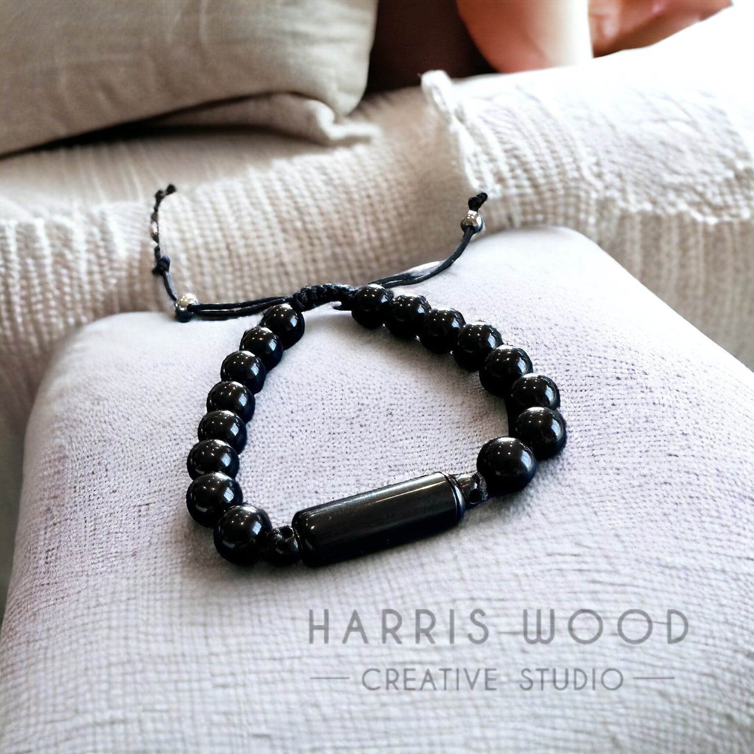 Black Cylinder Urn Bracelet