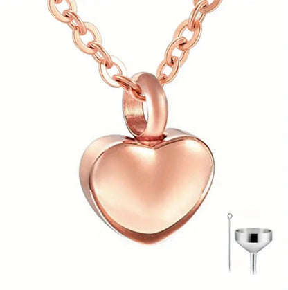 Mini Heart Urn Pendant and Chain