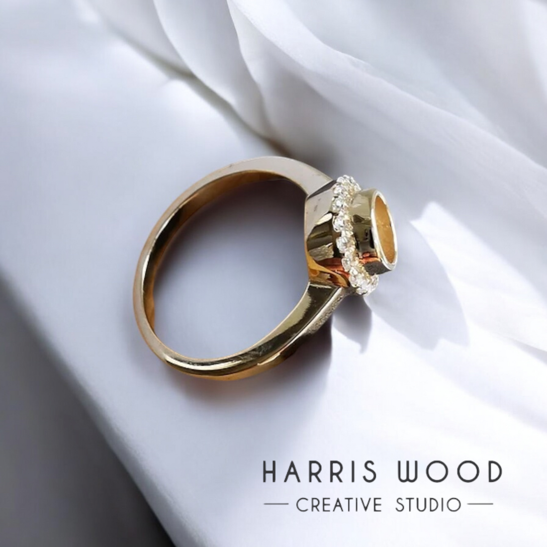 Silver Willow CZ Ring - 9ct Solid GOLD