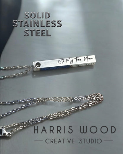 Bar Pendant - Engravable on 4 sides - 3 colours