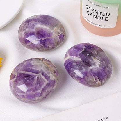 Dream Amethyst Palm Stone | Calming &amp; Intuitive Healing Crystal | Meditation &amp; Stress Relief