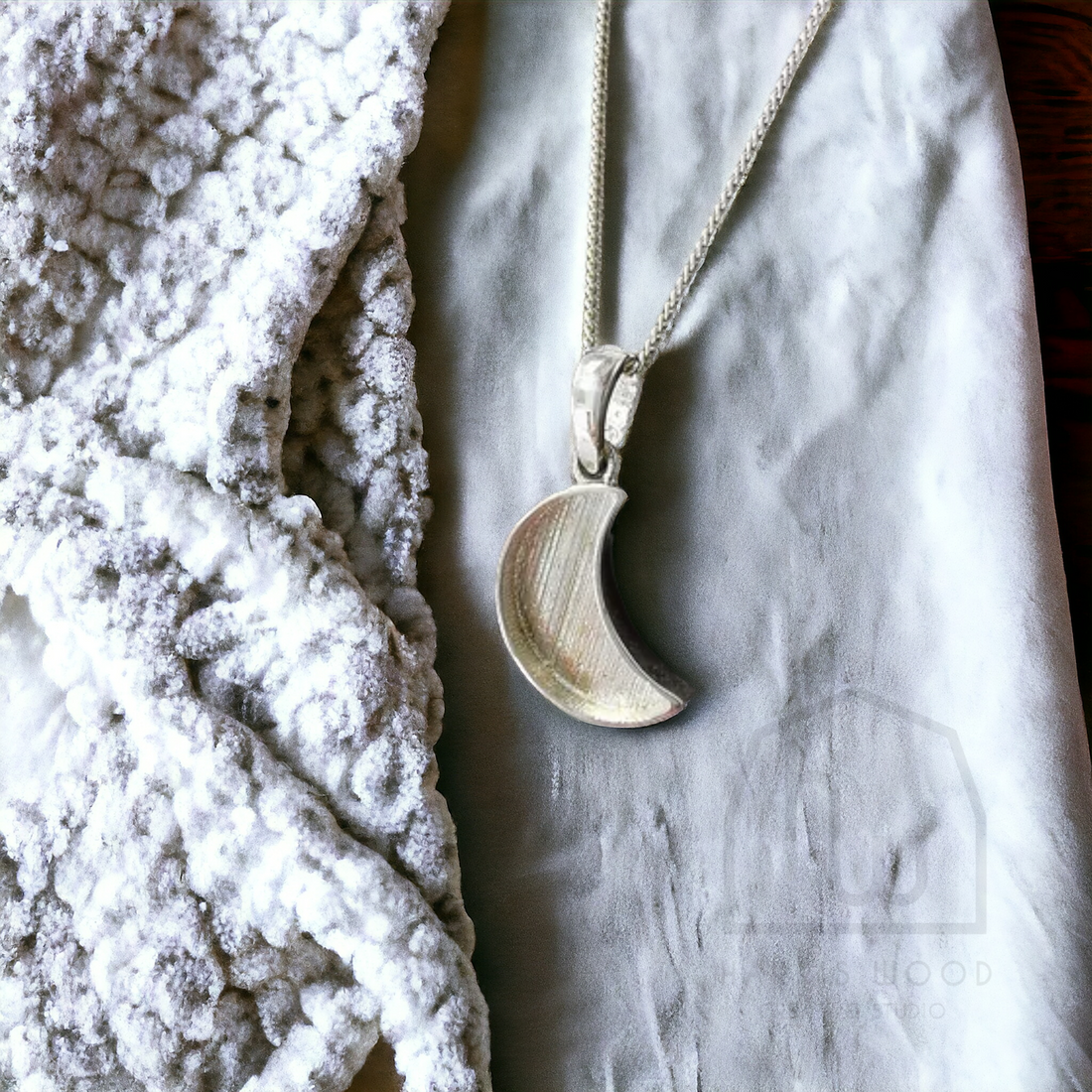 Moon Solid Silver Setting Pendant