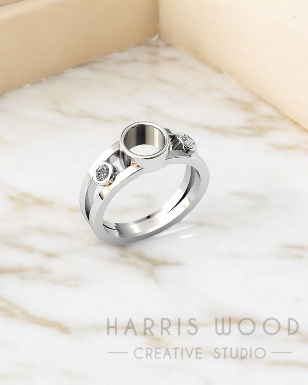 Double Banded Duo CZ Ring