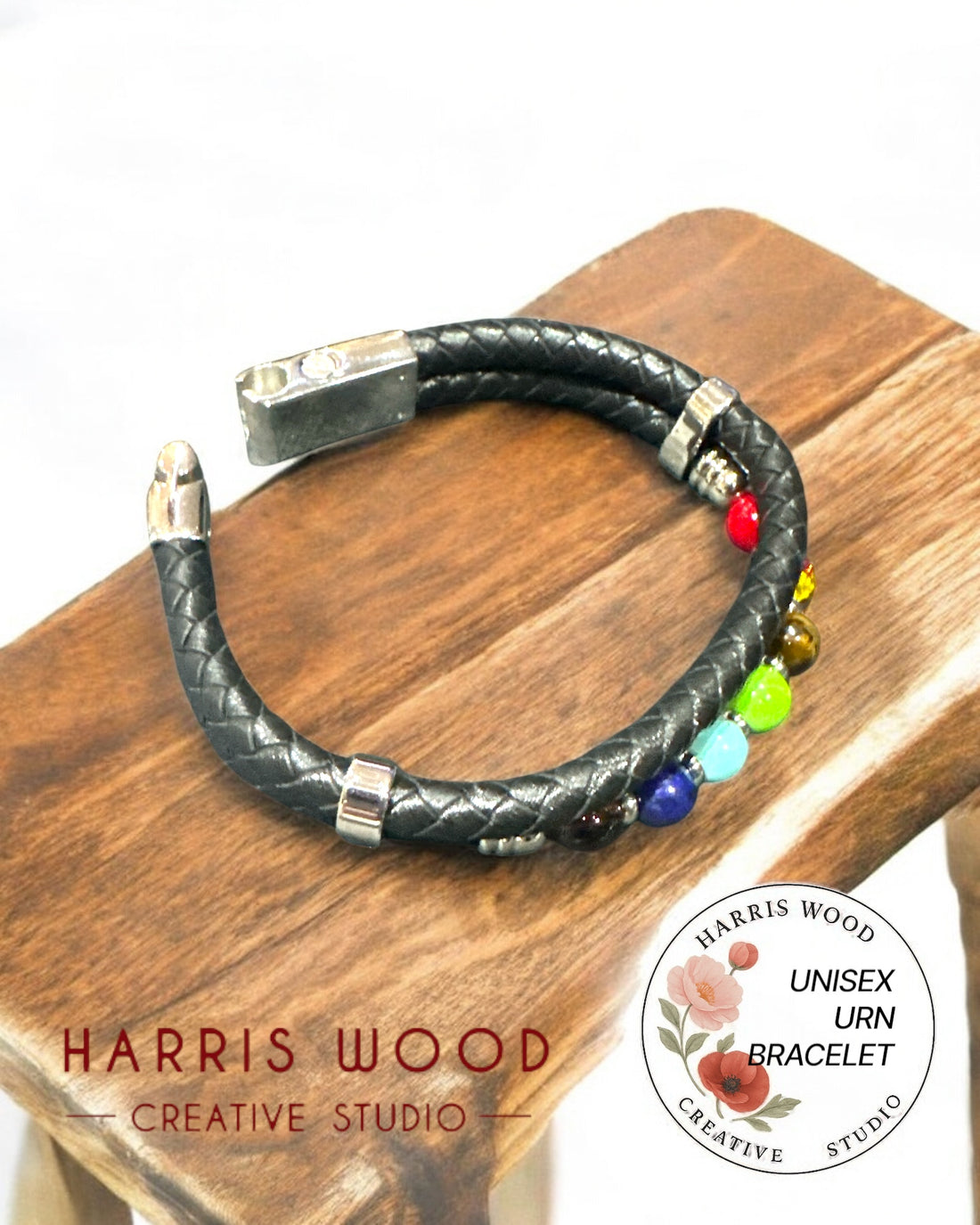 Unisex Chakra Bead Bracelet with URN 21cm