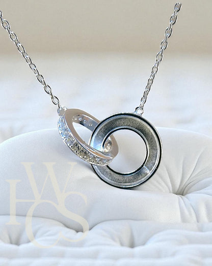 Entwined Full Circles Channel Pendant &amp; Chain