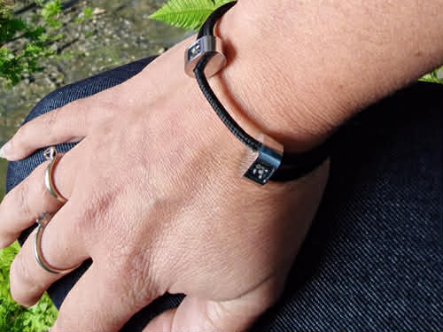 💙Stainless Steel &amp; Cord Memorial Bracelet  - ON SALE!