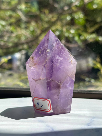 Large Brazilian Lavender Amethyst Tower | Natural Crystal Obelisk 