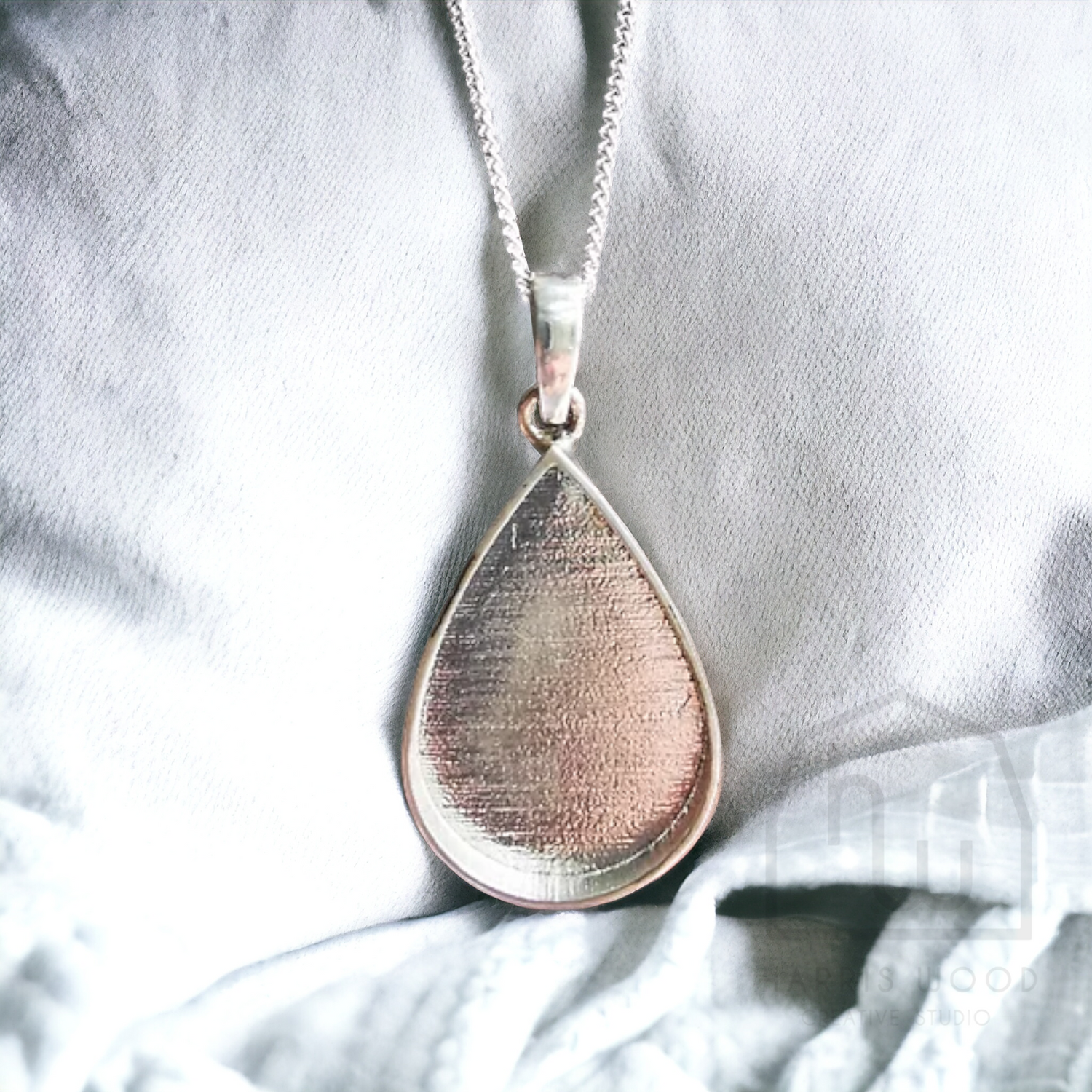 Teardrop Solid Silver Large Setting Pendant