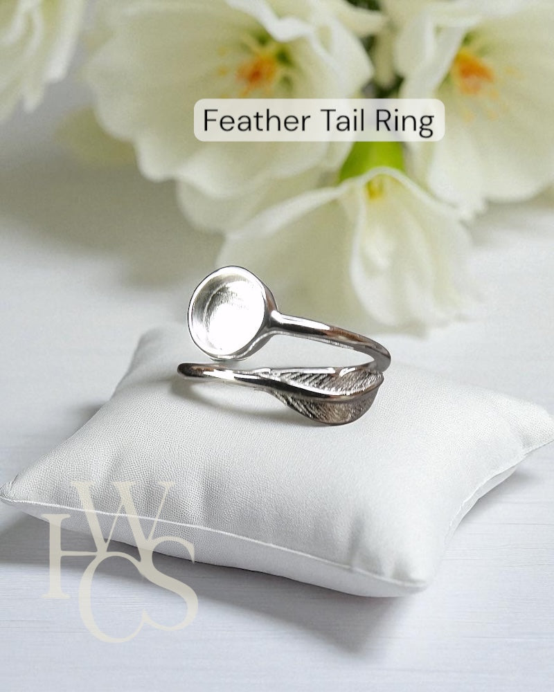 ❤️ Feather Tail Adjustable Ring - Solid 925 Silver