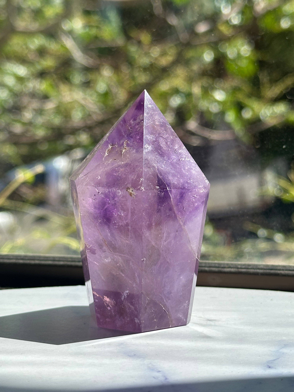 Large Brazilian Lavender Amethyst Tower | Natural Crystal Obelisk 
