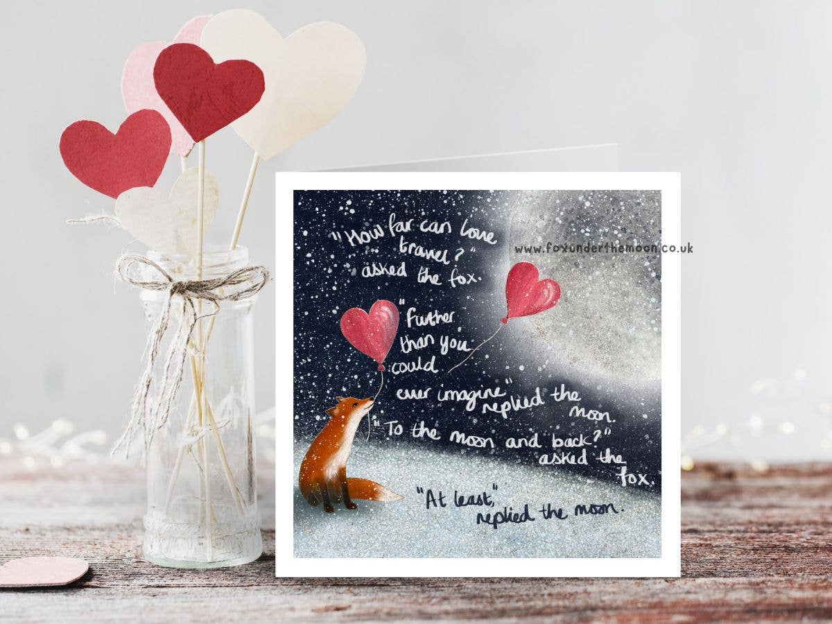 "To The Moon &amp; Back" Love Card by Fox Under The Moon