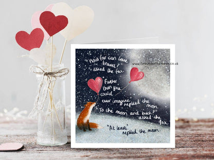 &quot;To The Moon &amp; Back&quot; Love Card by Fox Under The Moon