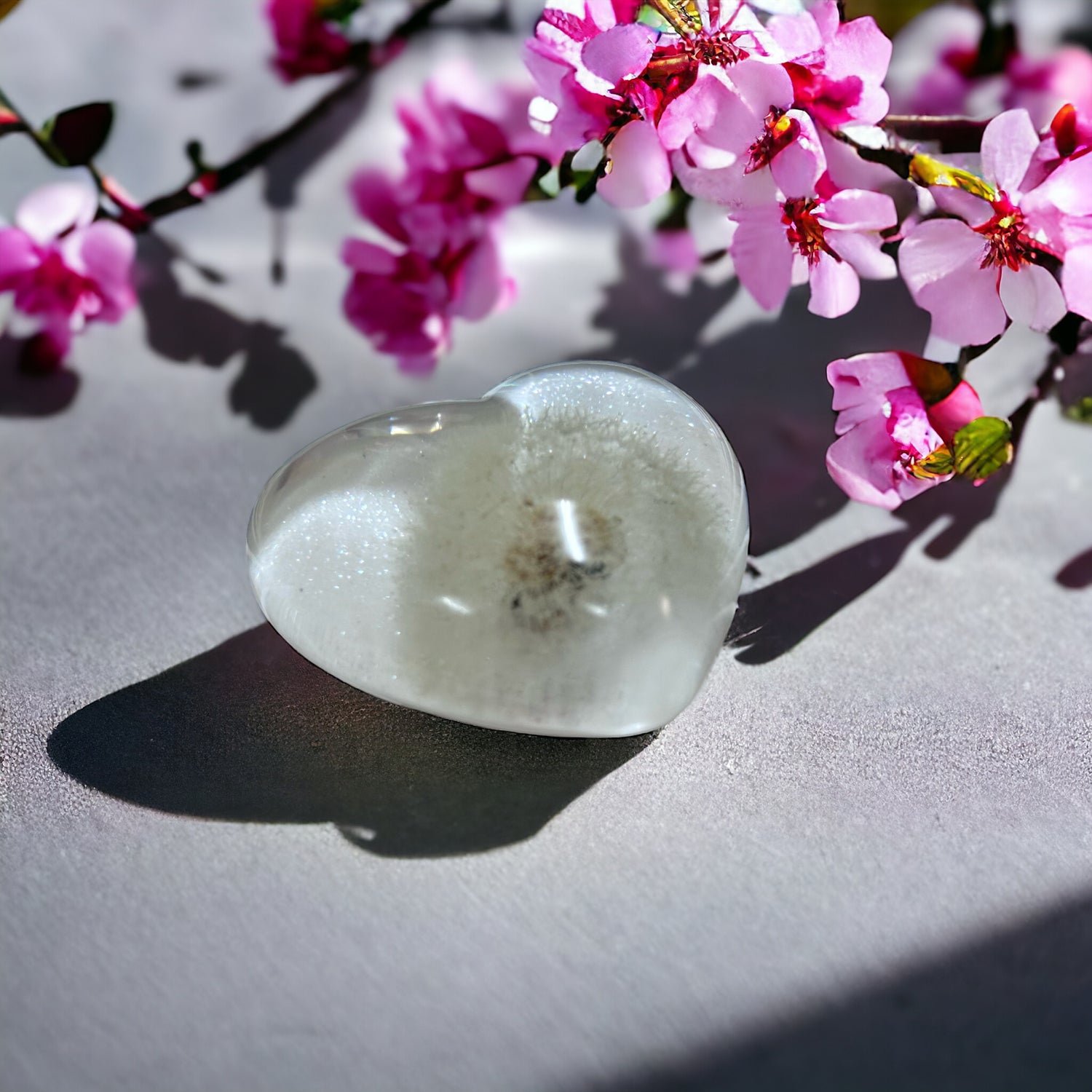 Breastmilk Base with Dandelion Heart Resin Keepsake