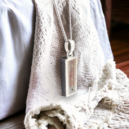 Oblong Solid Silver Setting Pendant