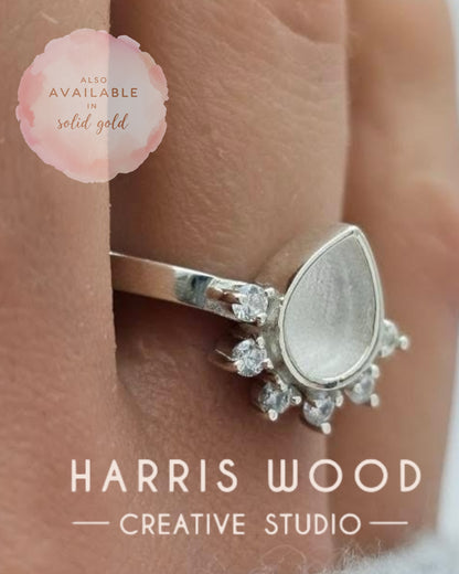 Dewdrop CZ Ring - 9K SOLID GOLD