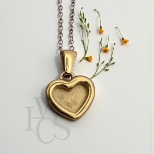 💙 Real 18ct Gold PVD Stainless Steel Heart Pendant