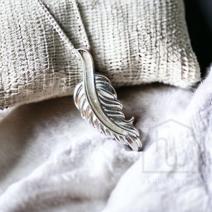 Feather Solid Silver Setting Pendant