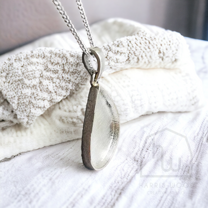 Teardrop Solid Silver Large Setting Pendant