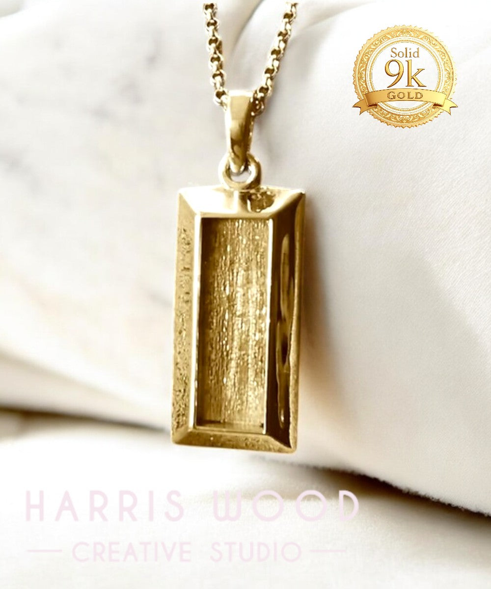 Gold Bar Style Pendant - 9K Solid Gold