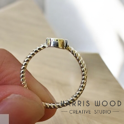 EOL - Twisted Full Moon Ring Size R - SOLID SILVER