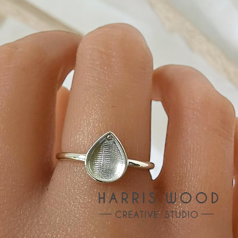 Plain Tear Drop Ring SOLID SILVER