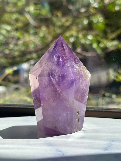 Large Brazilian Lavender Amethyst Tower | Natural Crystal Obelisk 